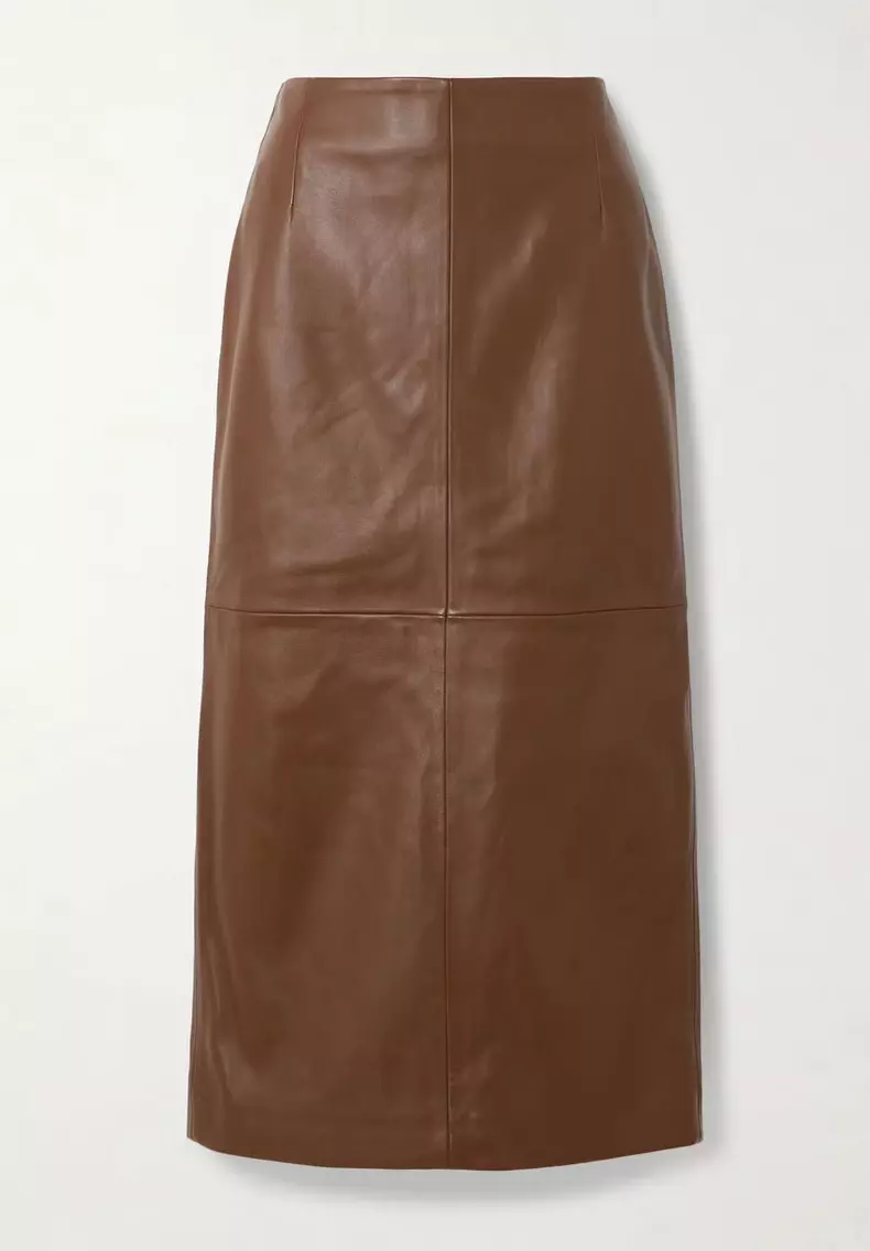 Fustă din piele, Nour Hammour, 4.235 lei, www.net-a-porter.com
