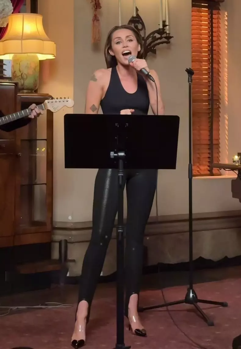 *EXCLUSIVE* The American Singer Miley Cyrus is seen performing a few hits at a private event at Chateau Marmont, LA.