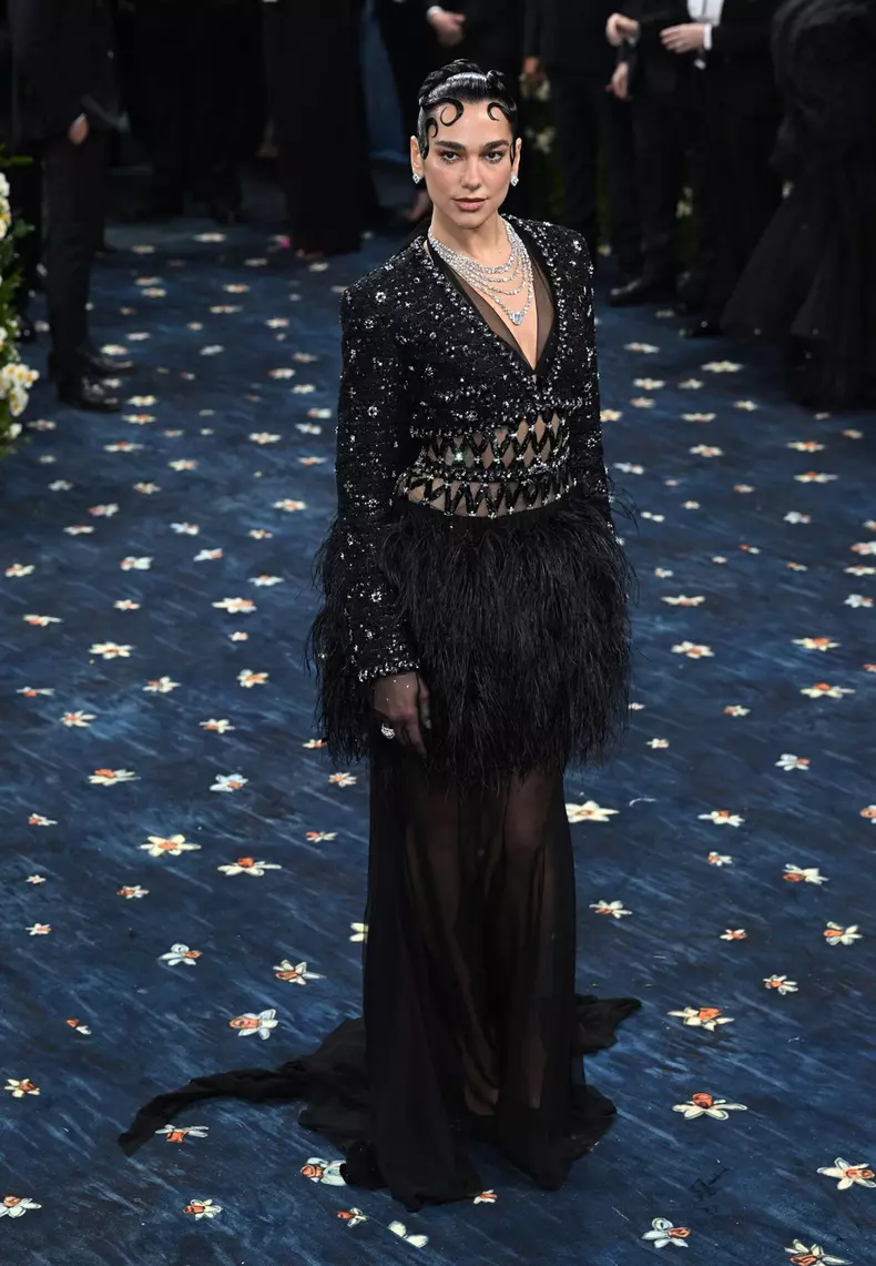 New York, USA. May 5th, 2025. Dua Lipa at the 2025 Costume Institute Benefit Gala celebrating the opening of the exhibition Superfine, Tailoring Black Style. Held at The Metropolitan Museum of Art. Credit: Doug Peters/EMPICS/Alamy Live News