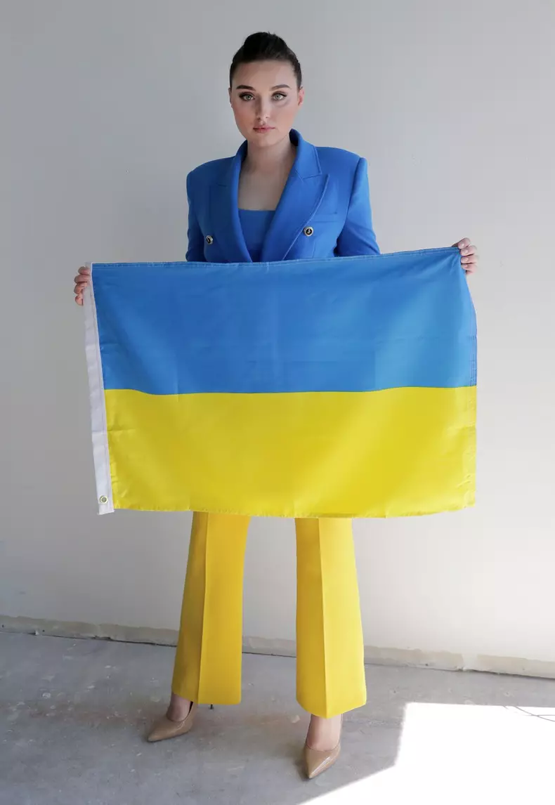 Gloria Allred press conference with Miss Ukraine Veronika, Los Angeles, California, USA - 08 Mar 2022