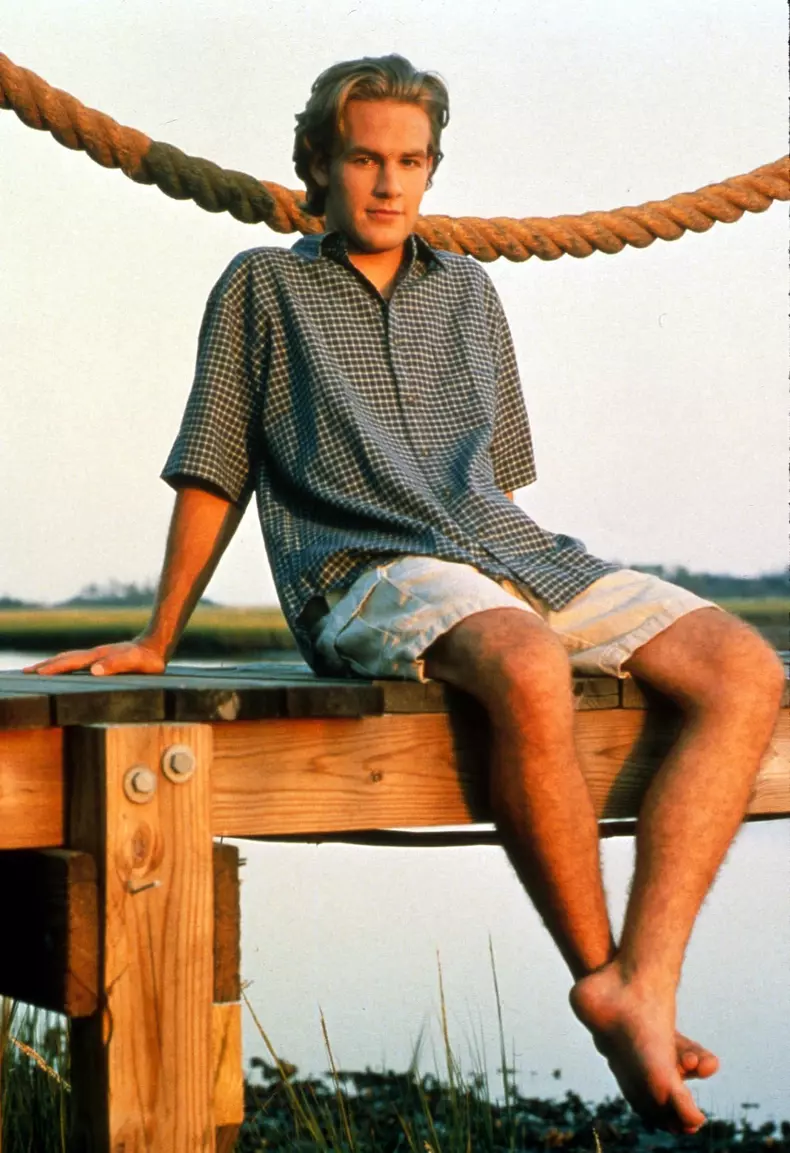 James Van Der Beek în rolul lui Dawson Leery pe platourile de filmare ale serialului Cei mai frumoși ani, circa 1999