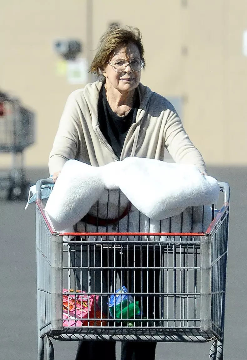 Dallas icon Linda Gray, 81, is photographed in public for the first time in three years as she runs errands near her home in Valencia, California.