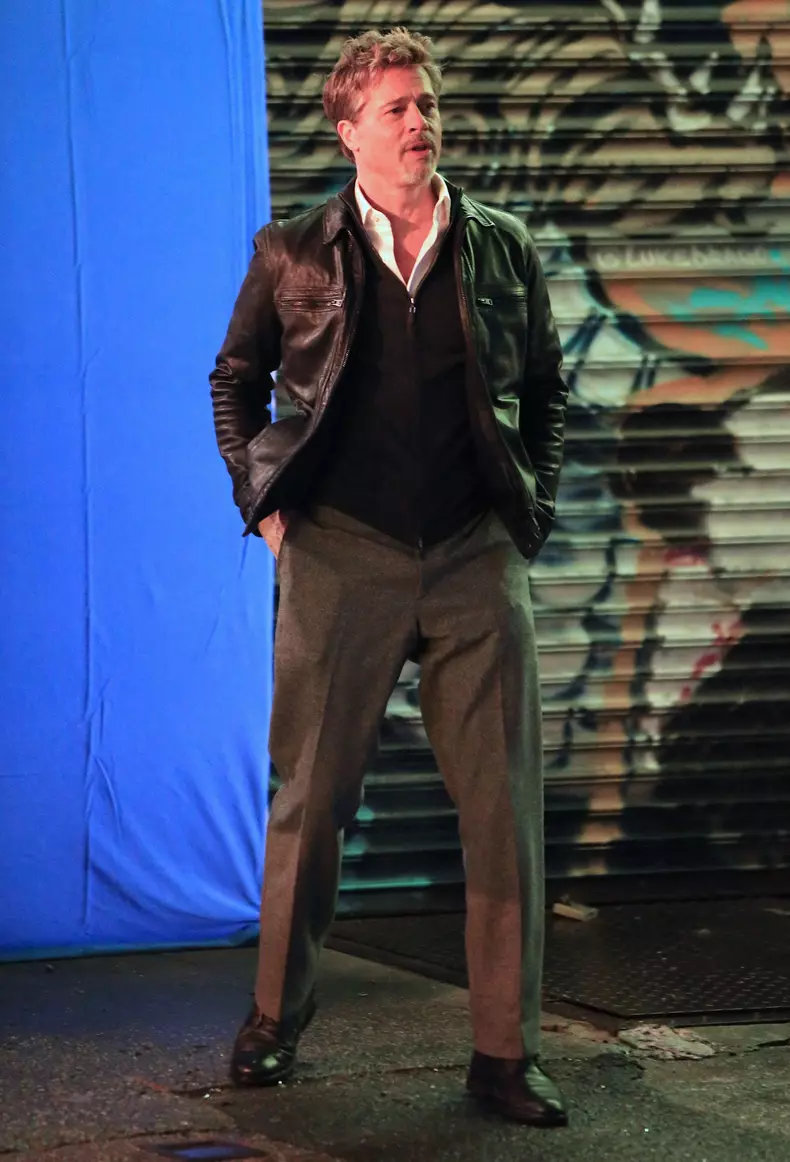 Brad Pitt And George Clooney On Set - NYC