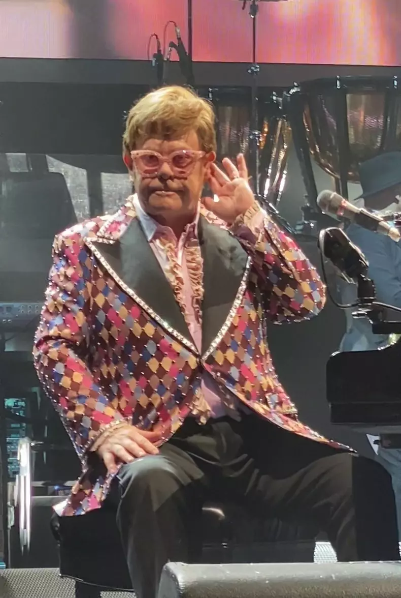 Elton John performing in Chicago at the United Center on 4th February 2022