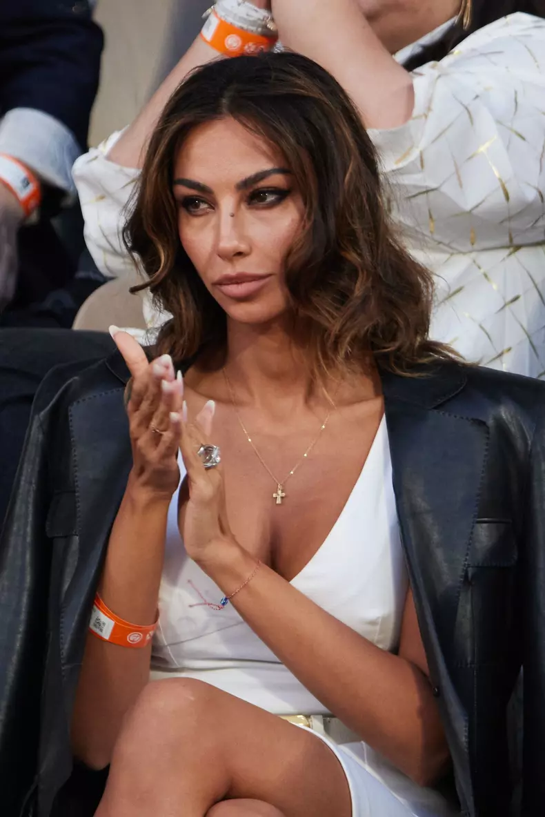 Exclusif - Madalina Ghenea regarde le match de son compagnon Grigor Dimitrov lors des internationaux de tennis de Roland Garros à Paris
