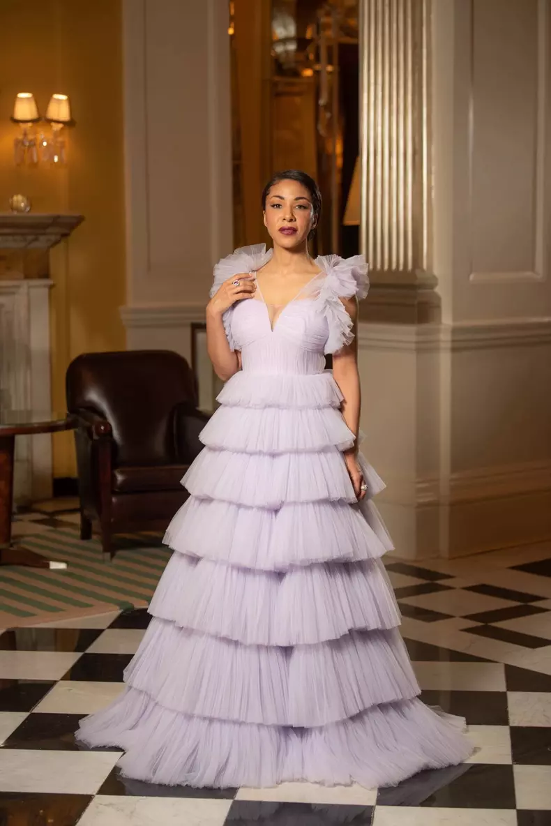 Kathryn Drysdale într-o rochie Jenny Packham