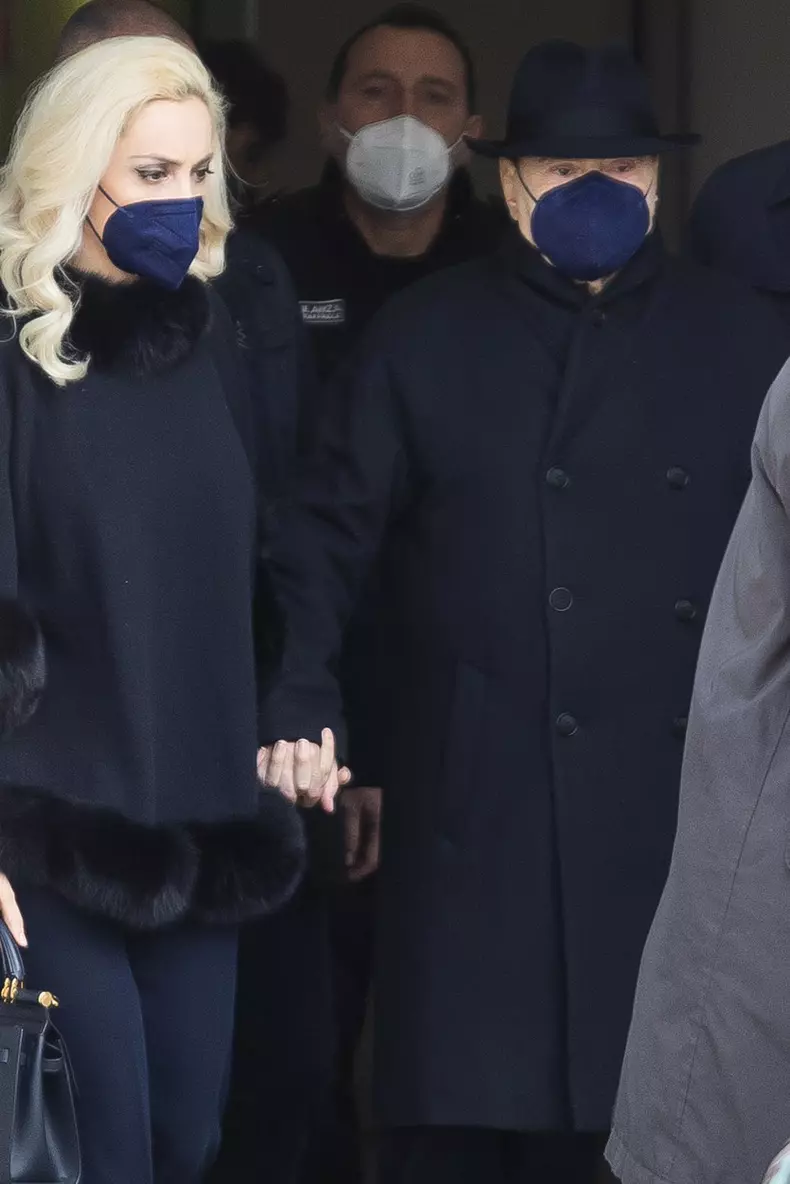 Italy, Milan: Former Italian premier Silvio Berlusconi leaves San Raffaele hospital. Here with his girlfriend Marta Fascina