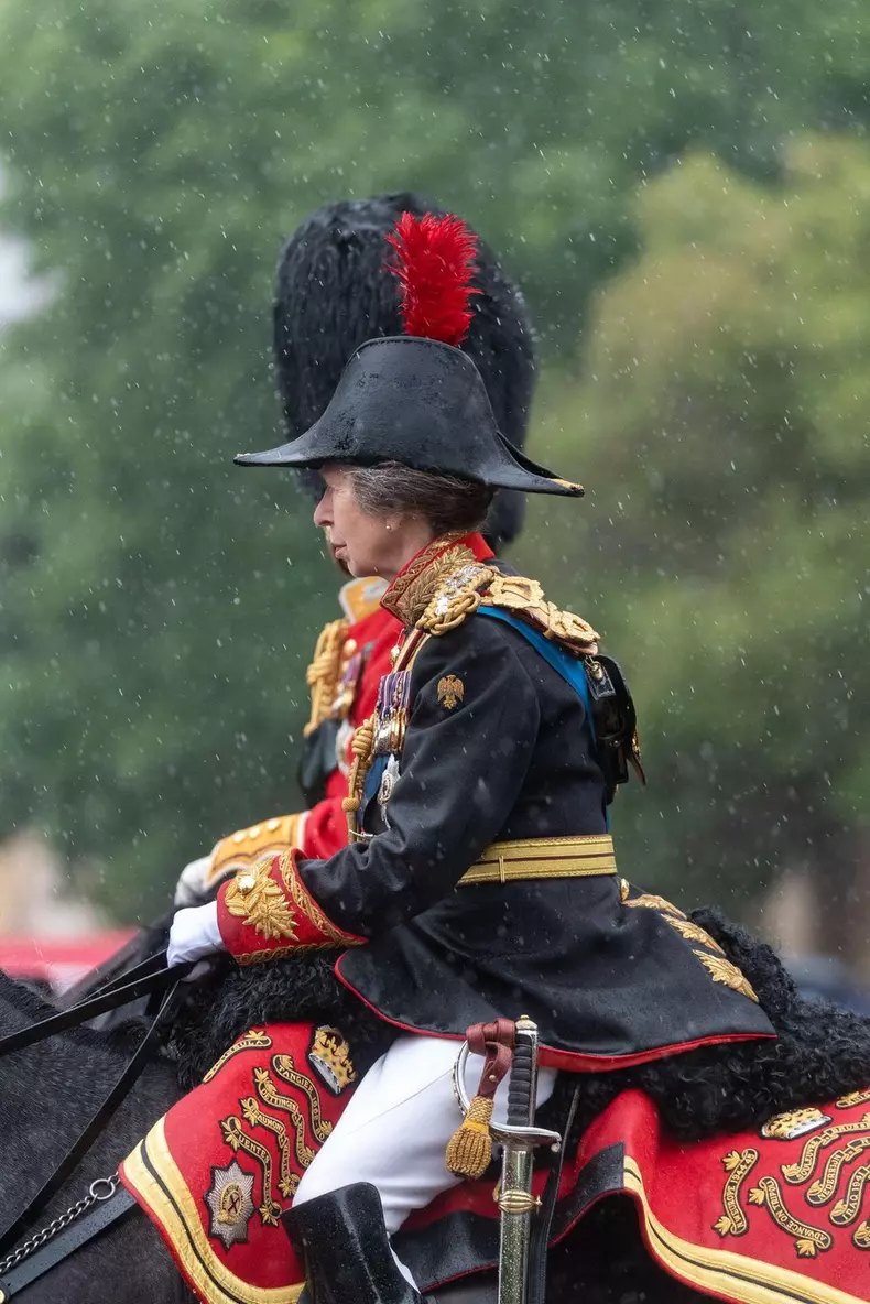 The Mall, Westminster, London, UK. 15th Jun, 2024. The Royal Family, massed bands and troops have returned down The Mall from Horse Guards Parade for the Trooping of the Colour ceremony, also known as the Kings Birthday Parade. For 2024 the honour falls t