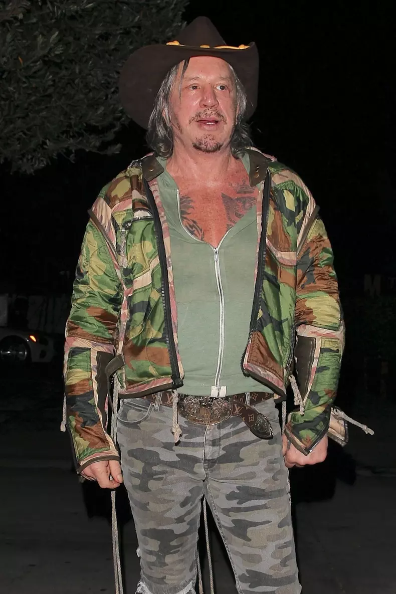 *EXCLUSIVE* Mickey Rourke greets fans outside dinner at AGO Restaurant