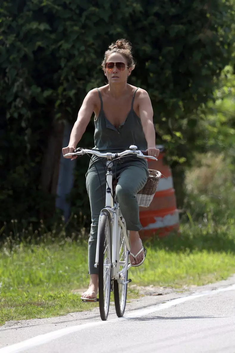 EXCLUSIVE: Jennifer Lopez Goes On A Bike Ride With Ben Affleck And Her Daughter In The Hamptons New York Just Few Days After Celebrating Her 54th Birthday