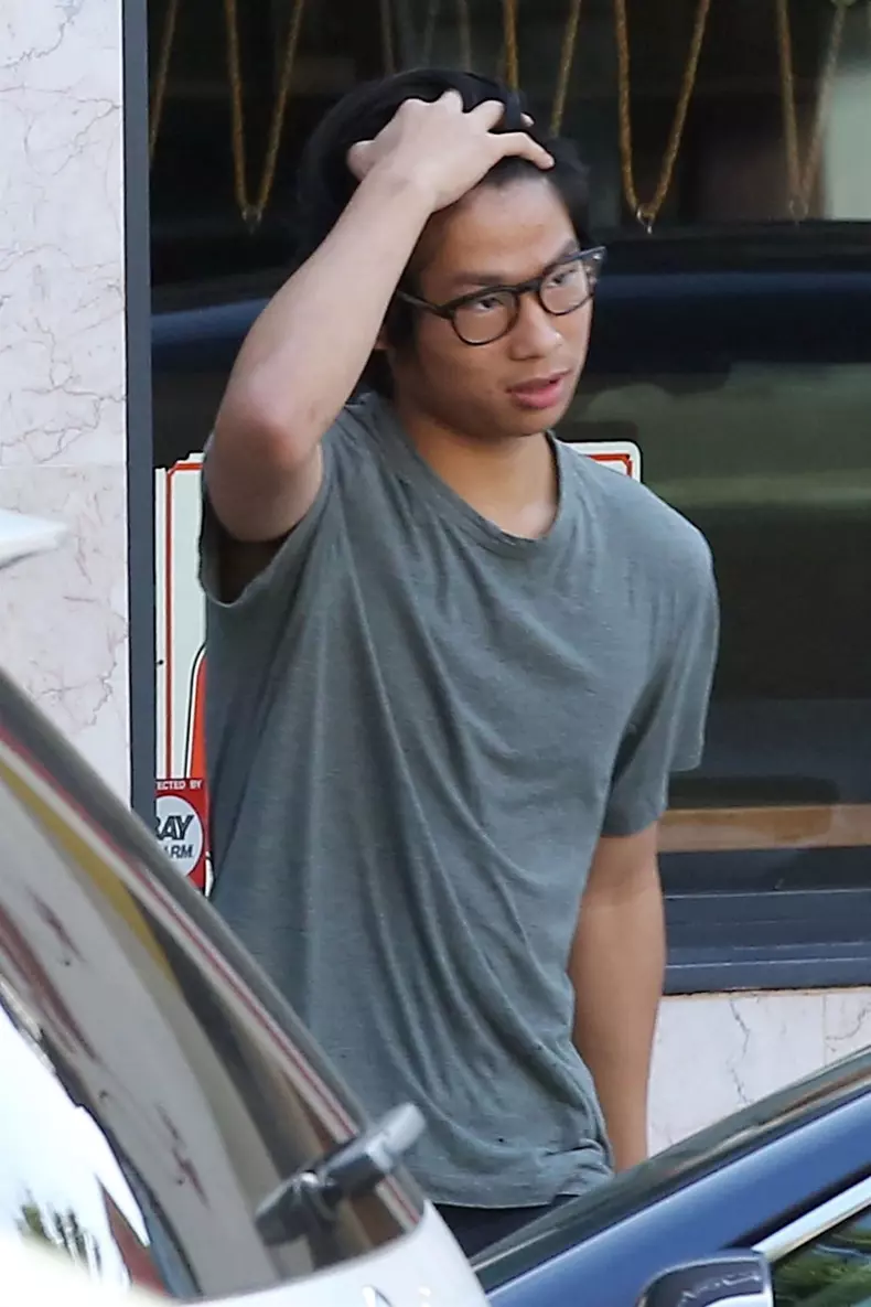 *EXCLUSIVE* Pax Jolie-Pitt leaves Mama Hong's Vietnamese restaurant after grabbing lunch with a friend