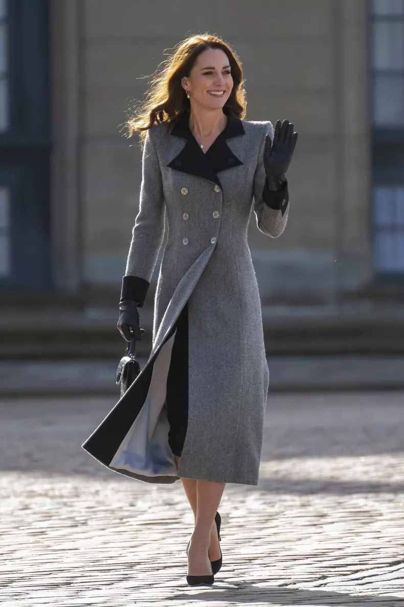Catherine Duchess of Cambridge and Crown Princess Mary at the Amalienborg Courtyard, Copenhagen, Denmark - 23 Feb 2022