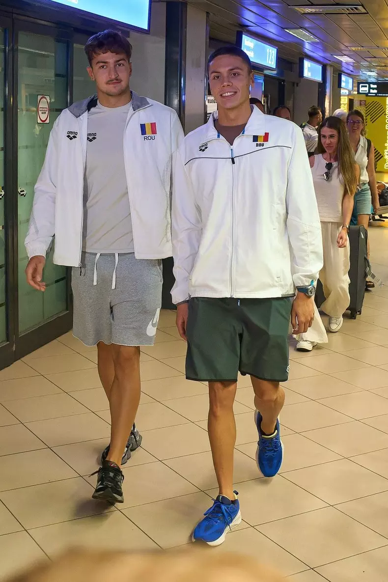 Double Gold Hero Swimmer David Popovici Back in Romania, Otopeni, Ilfov - 03 Aug 2025