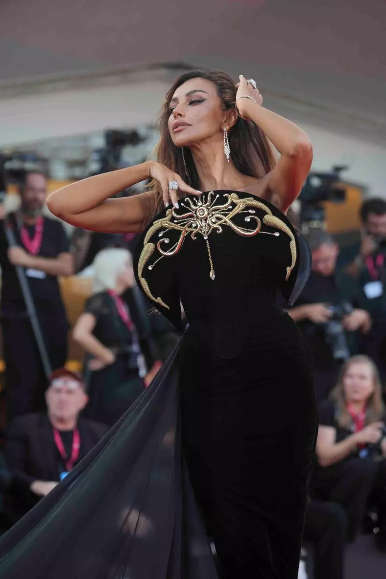 MADALINA DIANA GHENEA on the red carpet for the screening of the film The Smashing Machine at the 82nd Venice International Film Festival in Venice, Italy on September 1, 2025. Photo by Laurent Lairys/ABACAPRESS.COM