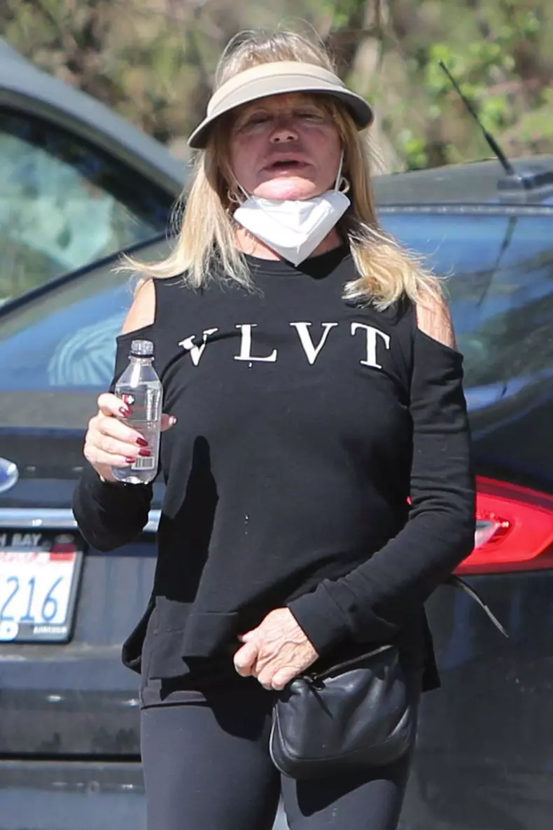Goldie Hawn Goes Hiking with a Friend