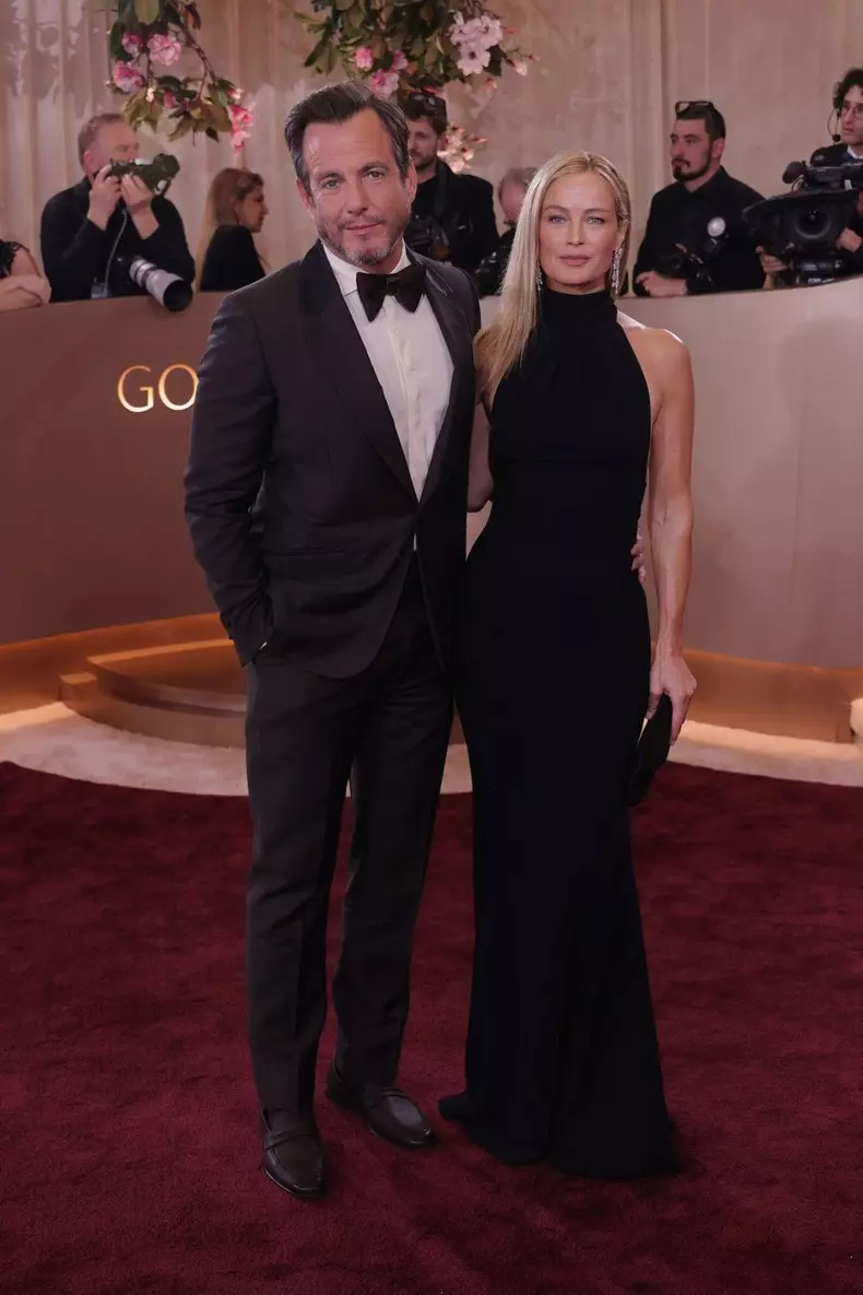 Will Arnett and Carolyn Murphy attend the 83rd annual Golden Globe Awards at The Beverly Hilton on January 11, 2026 in Beverly Hills, California.  Pho