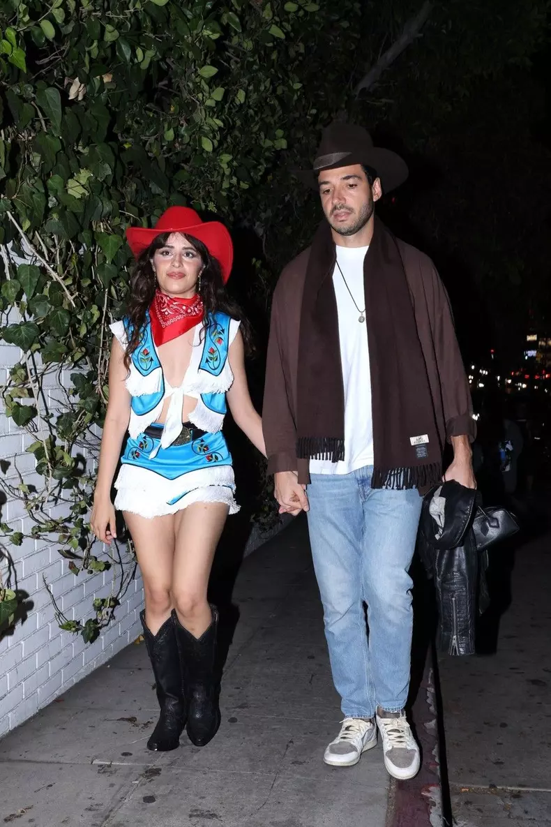 Camila Cabello and Henry Junior Chalhoub arrive at Halloween party at the Chateau Marmont