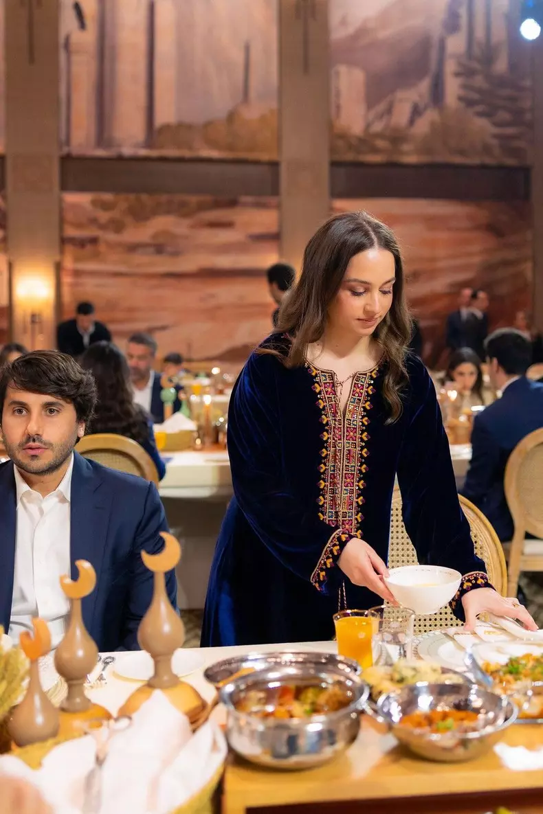 Amman, Jordan. 20th Feb, 2026. Princess Iman bint Abdullah and her husband Jameel Alexander Thermiotis attend an iftar (fast-breaking evening meal of Muslims in Ramadan) with the Royal Family, in Amman, Jordan on February 19, 2026. Photo by Balkis Press/A