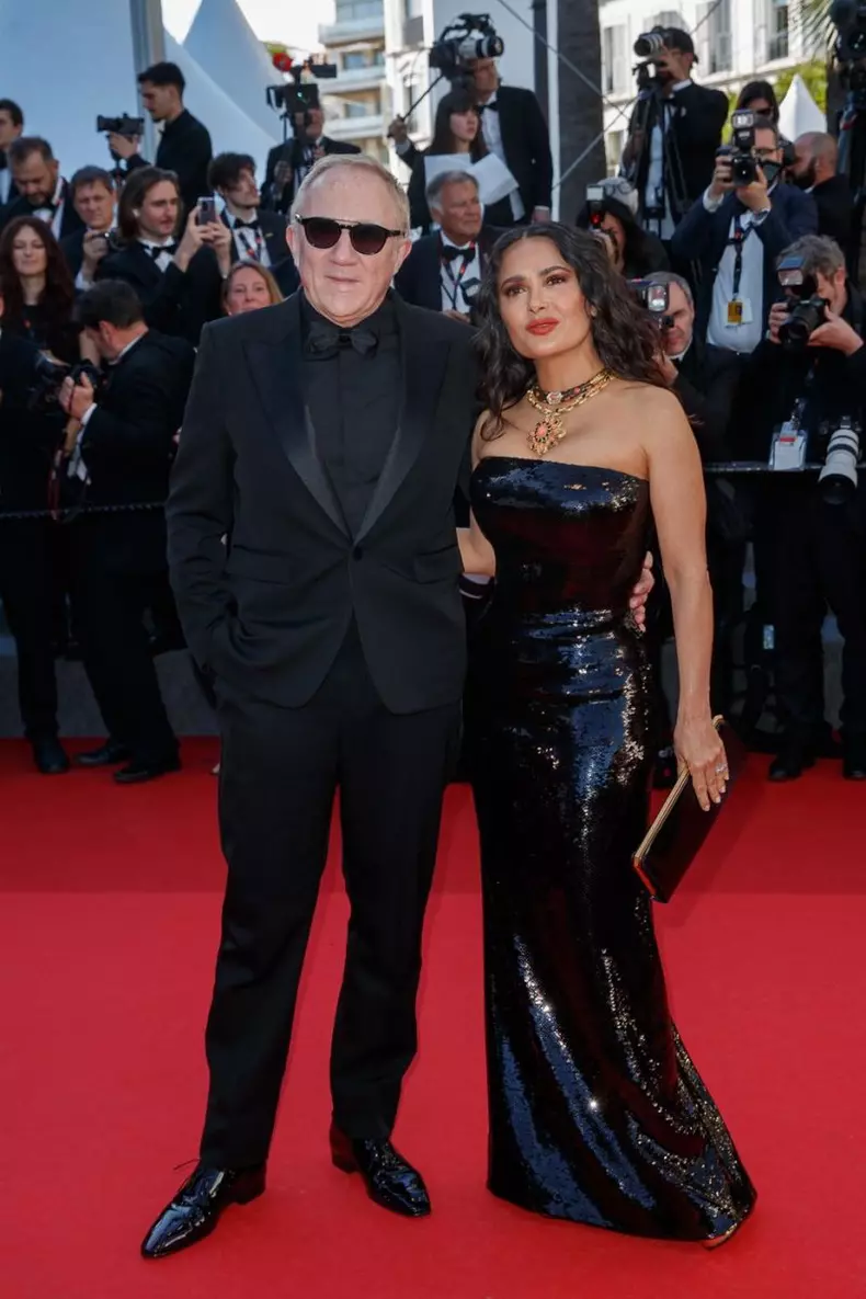 Celebrities attending the red carpet of "Emilia Perez" during the 77th Cannes Film Festival 2024.