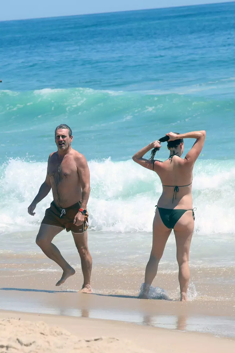 EXCLUSIVE First Pics! Jon Hamm’s Wife Anna Osceola Shows Off Her Growing Baby Bump In The Hamptons