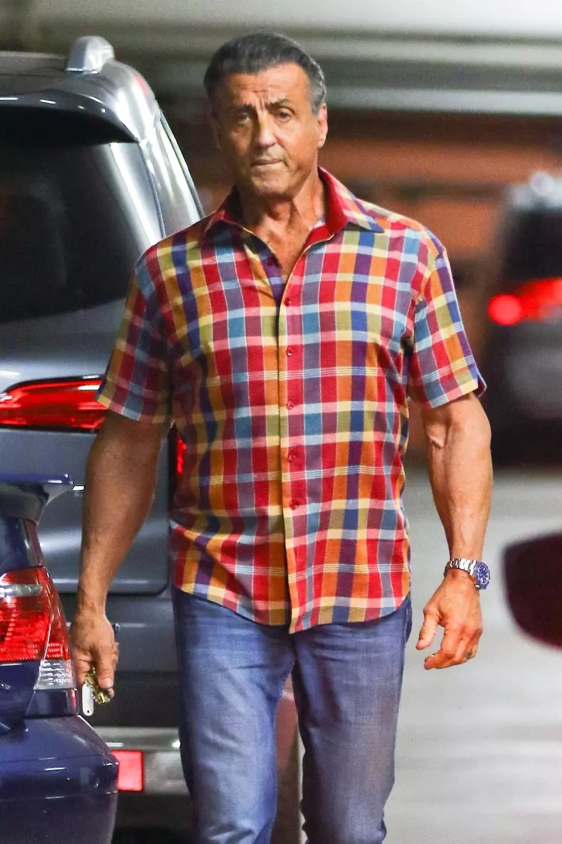 Sylvester Stallone stops for coffee in Studio City
