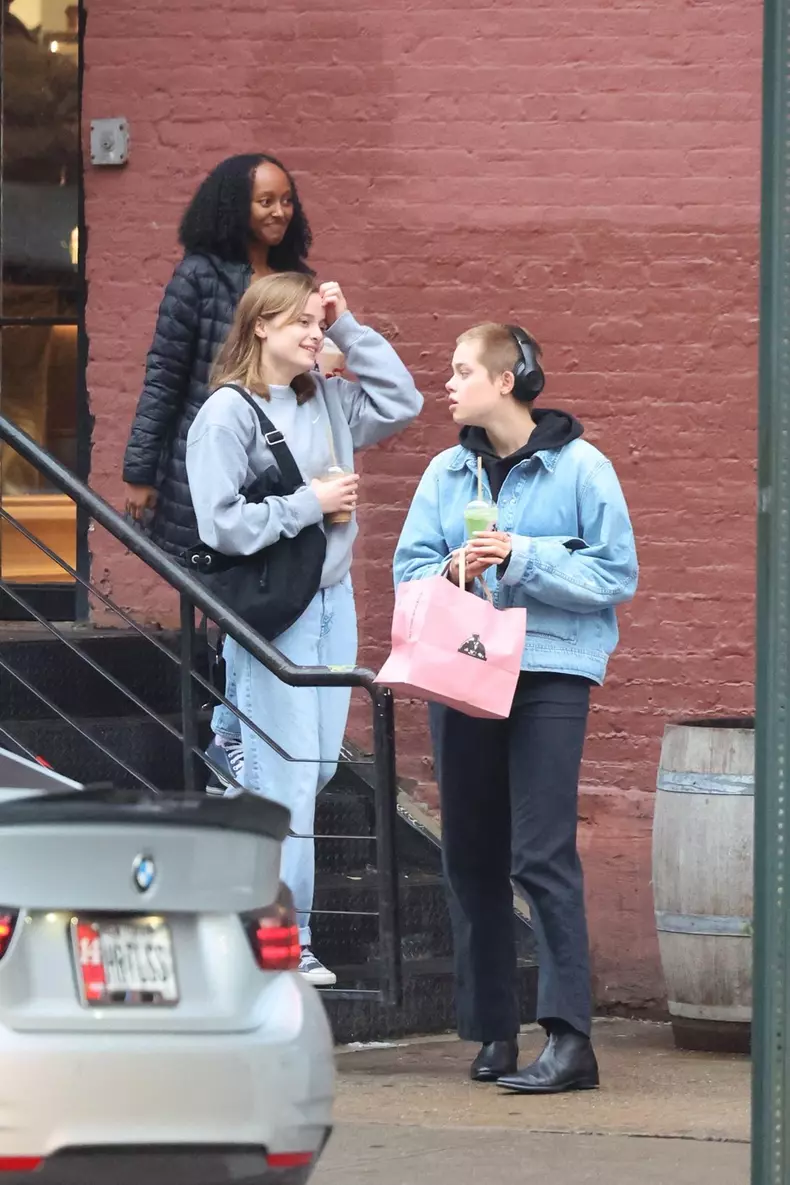 *EXCLUSIVE* Angelina Jolie's kids enjoy a day out in Soho