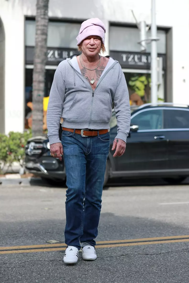 *EXCLUSIVE* Mickey Rourke spending time with pals in BH