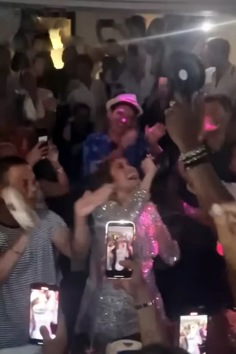The American Actress Jennifer Lopez looks glamorous as she performs a few hit songs from her successful career in front of an excitable crowd at the Anema e Core tavern in Capri.