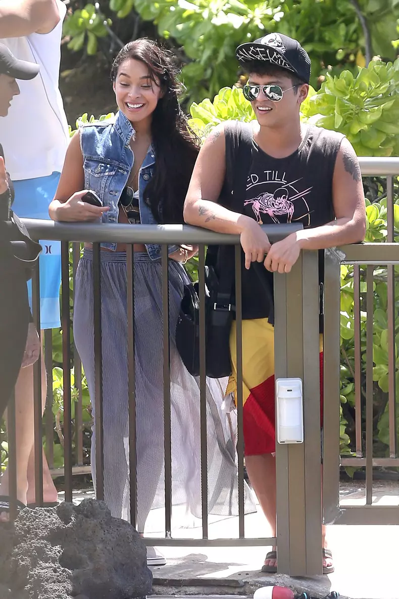 *EXCLUSIVE* Bruno Mars and Jessica Caban show their Excitement for Dolphins Bruno Mars