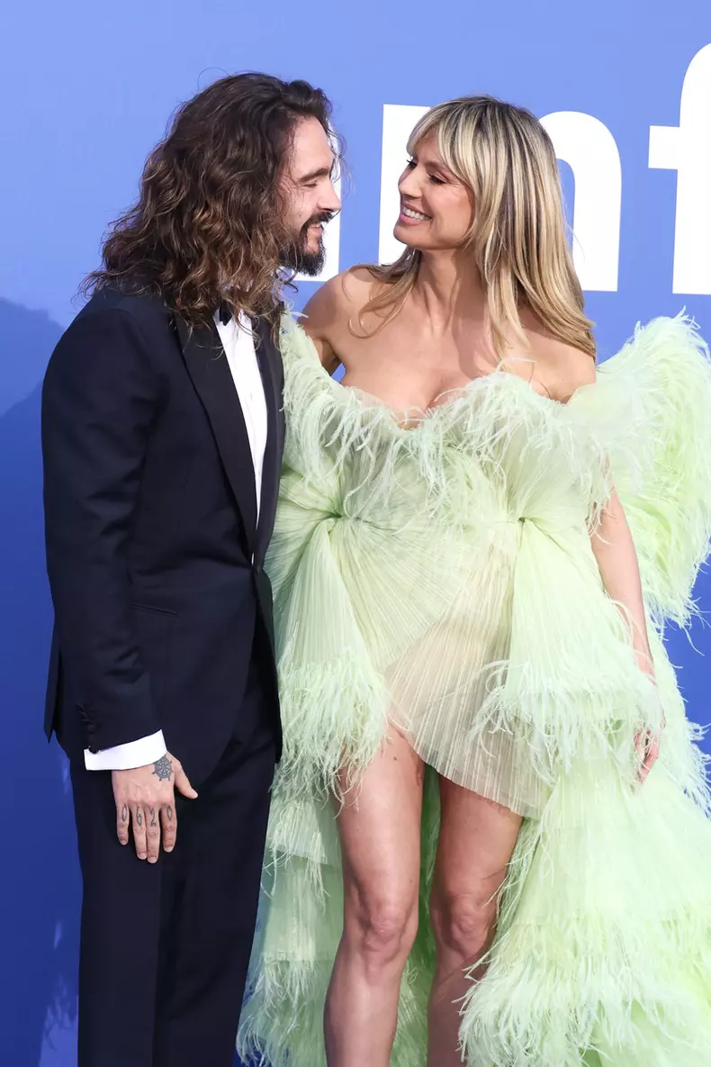 Tom Kaulitz and Heidi Klum attend the amfAR Cinema Against AIDS gala during the 76th annual Cannes Film Festival on May
