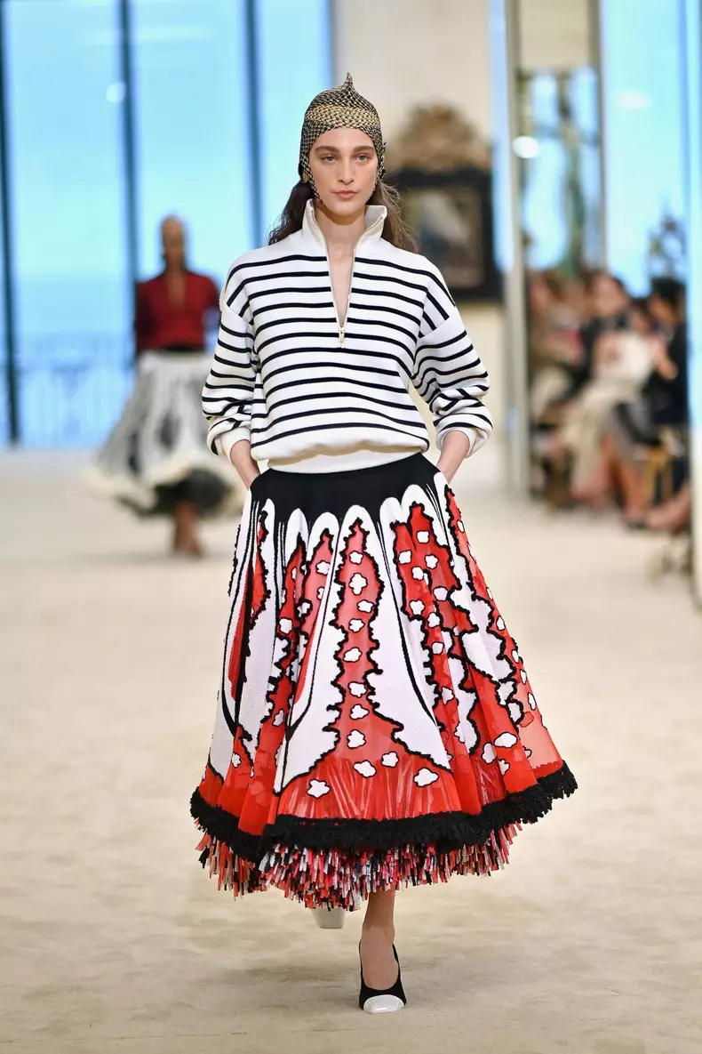 A model walks the runway at the Chanel Cruise 2026-2027 fashion show at Casino Municipal in Biarritz, France on April 28, 2026. Photo by Franck Castel/ABACAPRESS.COM