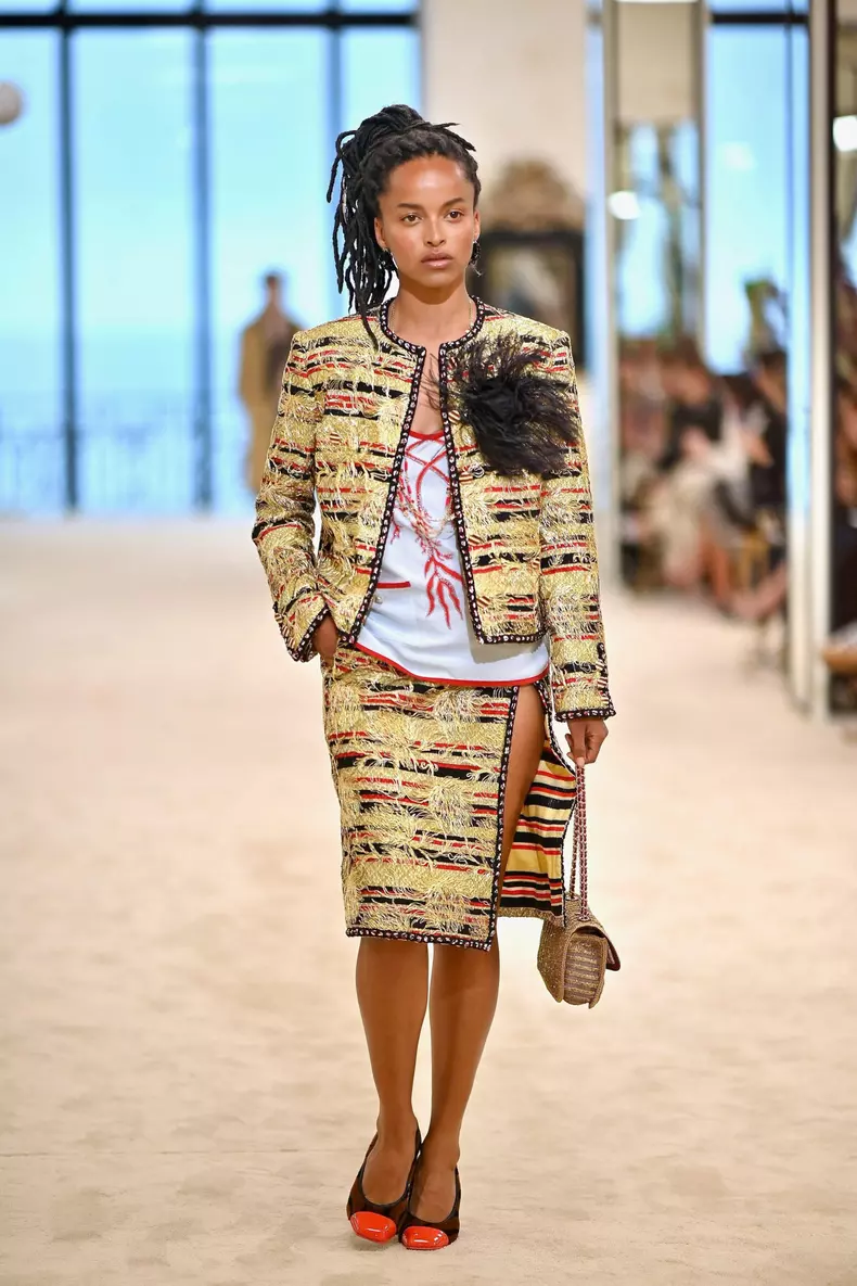 Biarritz, France. 28th Apr, 2026. A model walks the runway at the Chanel Cruise 2026-2027 fashion show at Casino Municipal in Biarritz, France on April 28, 2026. Photo by Franck Castel/ABACAPRESS.COM Credit: Abaca Press/Alamy Live News