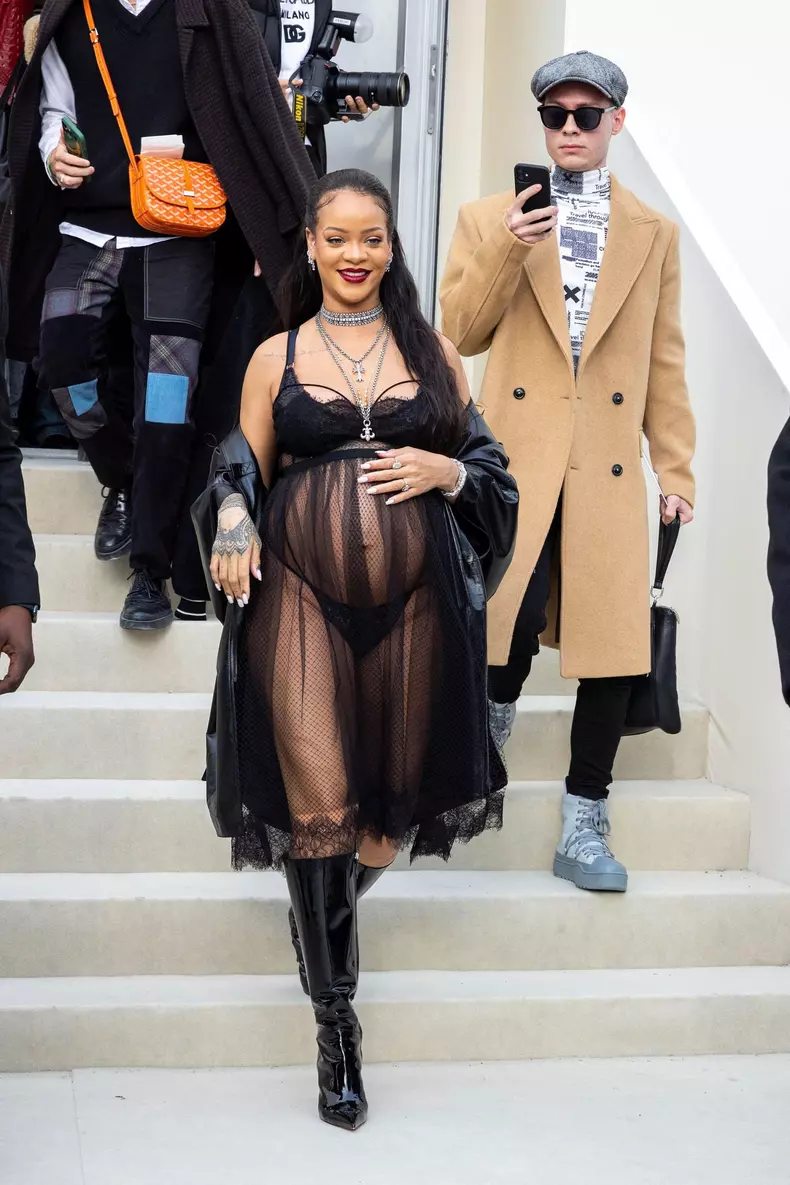 Rihanna à la sortie du défilé de mode automne-hiver 2022/2023 "Christian Dior" lors de la fashion week de Paris