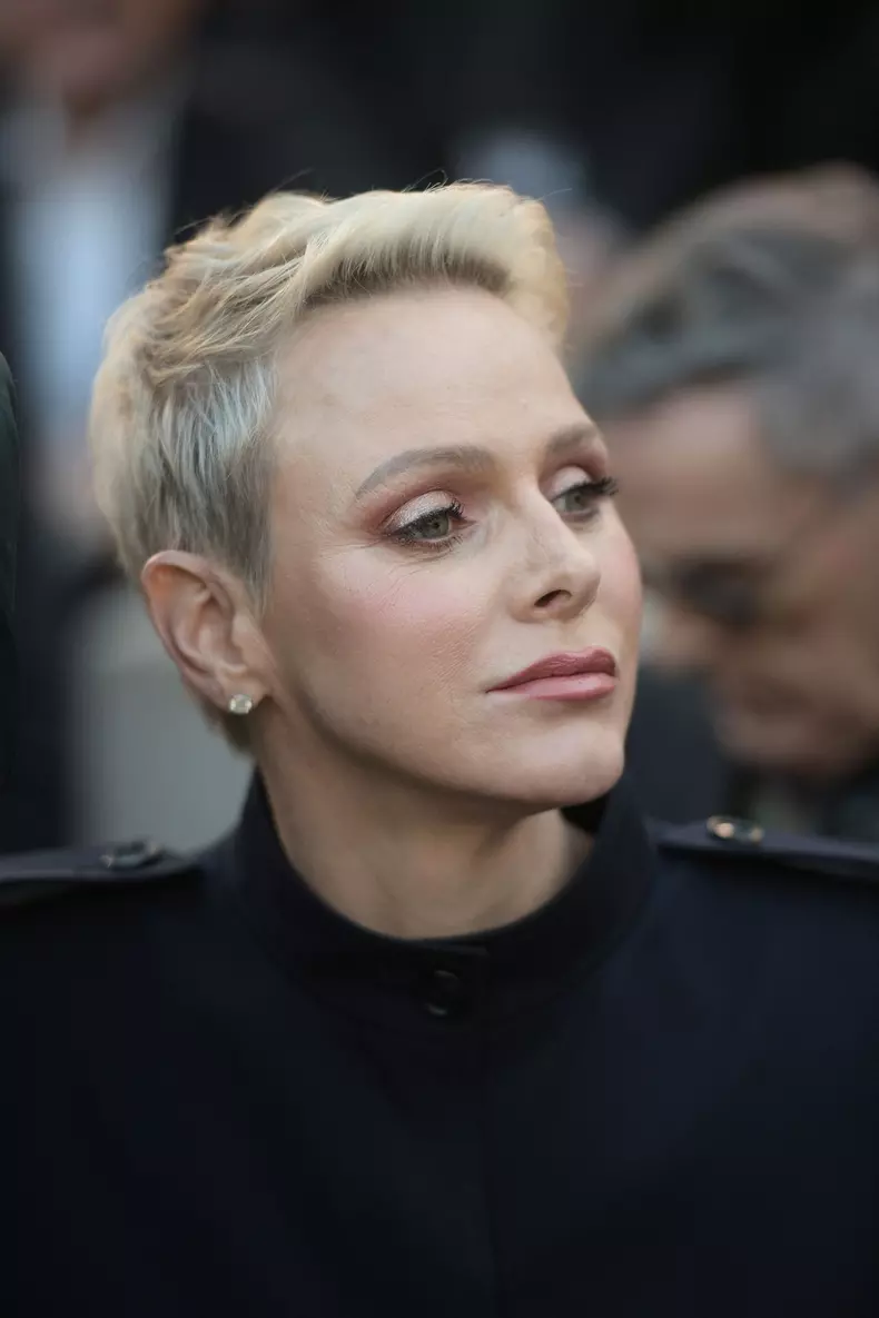 Semi-Exclusif - La princesse Charlène de Monaco au défilé Akris "Collection Prêt-à-Porter Printemps/Eté 2023" lors de la Fashion Week de Paris (PFW),