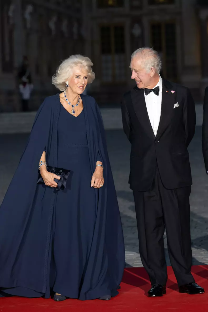 Regele Charles, discurs în onoarea părinților lui, la Palatul Versailles. Camilla a avut o apariție strălucitoare