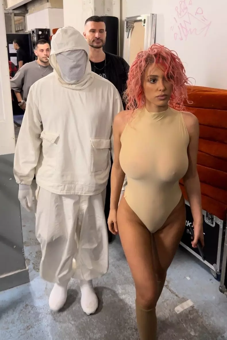 Kanye West and Bianca Censori exit the Prototype Show in Paris