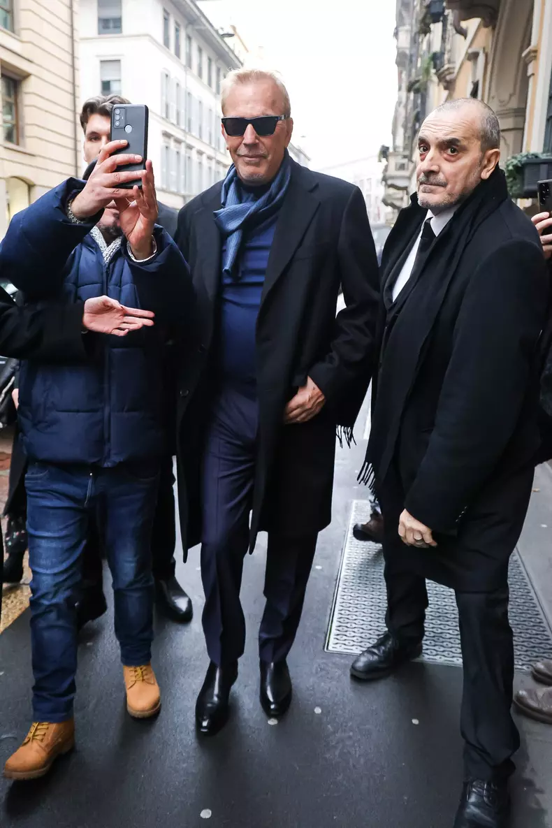 Kevin Costner Celebrity Sighting, Fall Winter 2026, Milan Fashion Week Men's, Italy - 17 Jan 2026