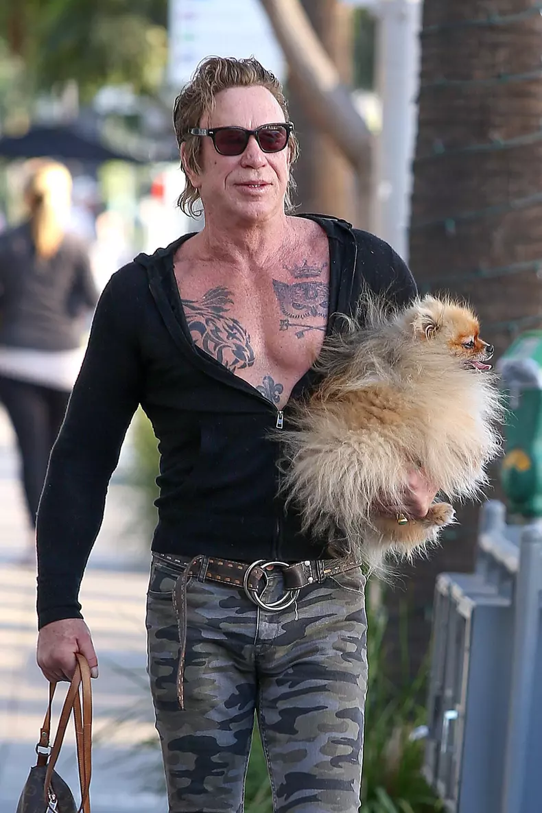 Exclusive... Mickey Rourke & A Friend Out In LA Together