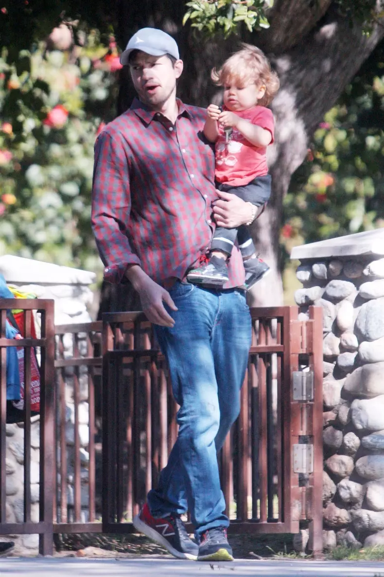 *EXCLUSIVE* Ashton Kutcher connects with his inner child while at the park with his kids