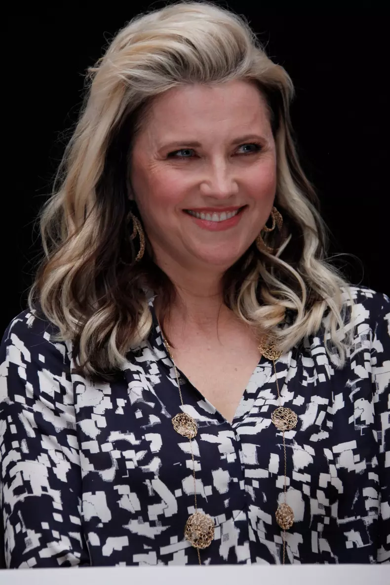 Lucy Lawless, en conférence de presse pour la série "Ash VS Evil Dead".