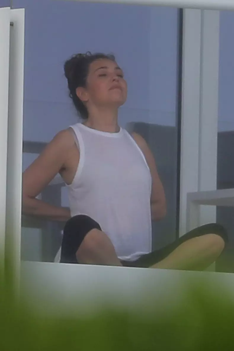 *EXCLUSIVE* THALIA IS SPOTTED FINDING HER ZEN ON THE BALCONY OF HER NEW LUXURY CONDO IN MIAMI
