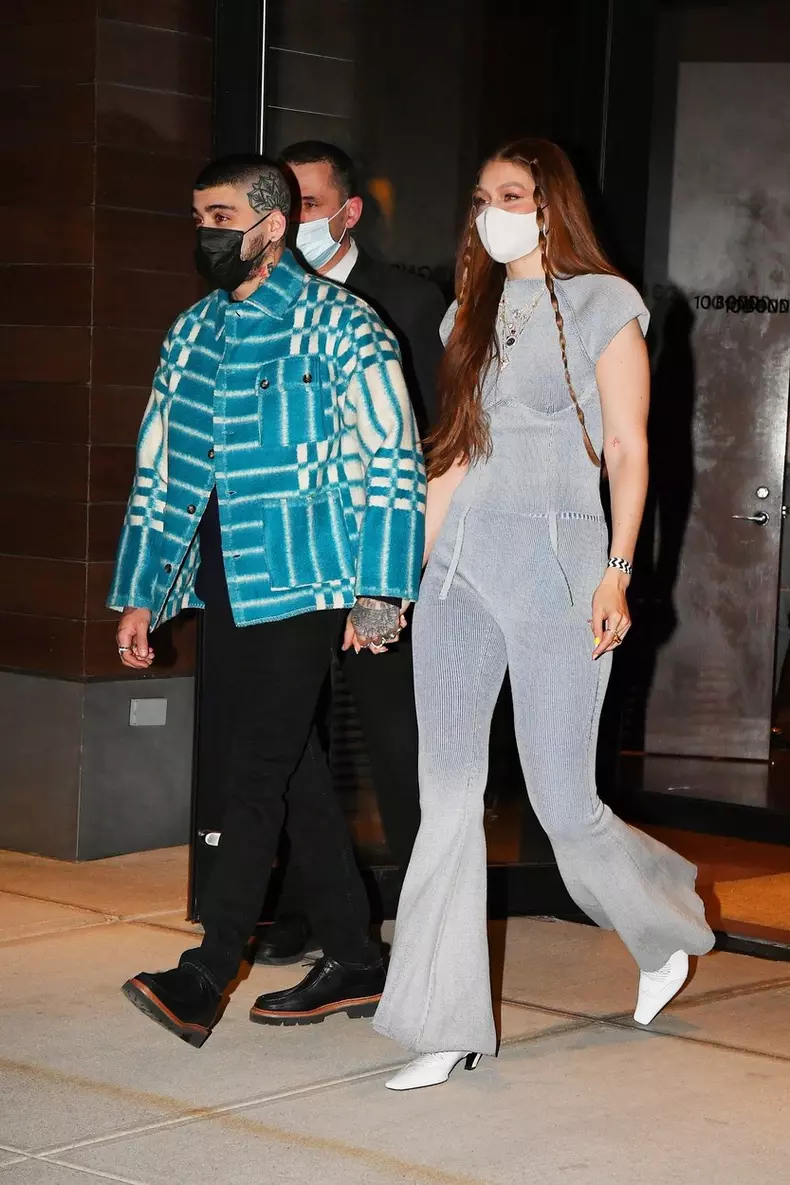 Gigi Hadid and Zayn Malik at the "Gorilla Cheese" food truck on her birthday