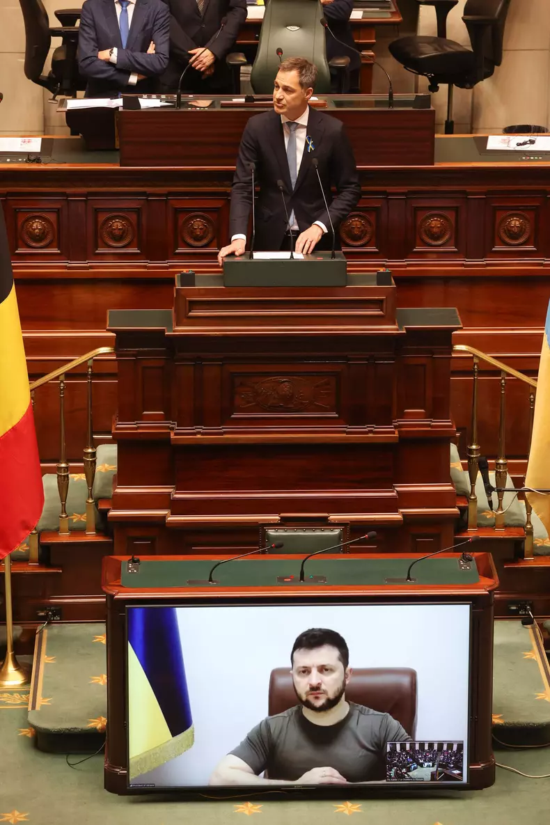 Ukrainian President Zelensky speech at Belgian Parliament