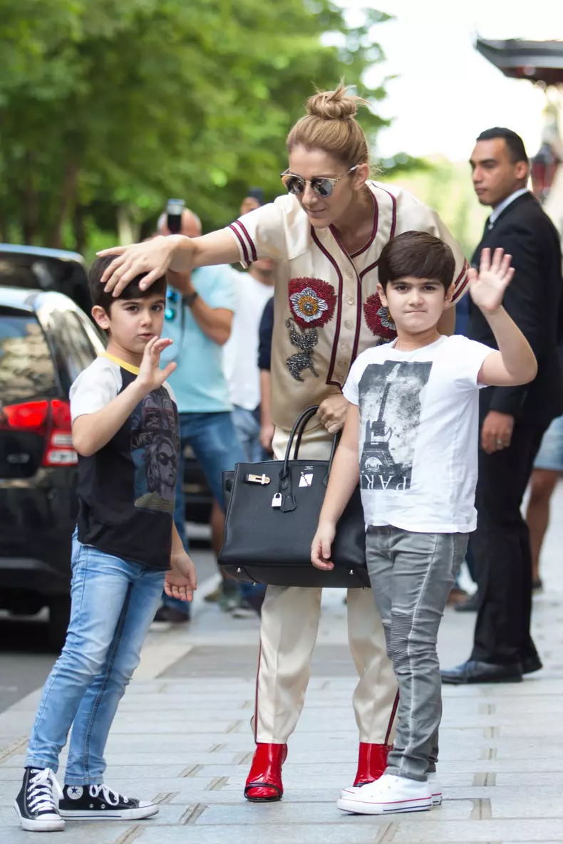 Celine Dion and her twins going to Optician - Paris