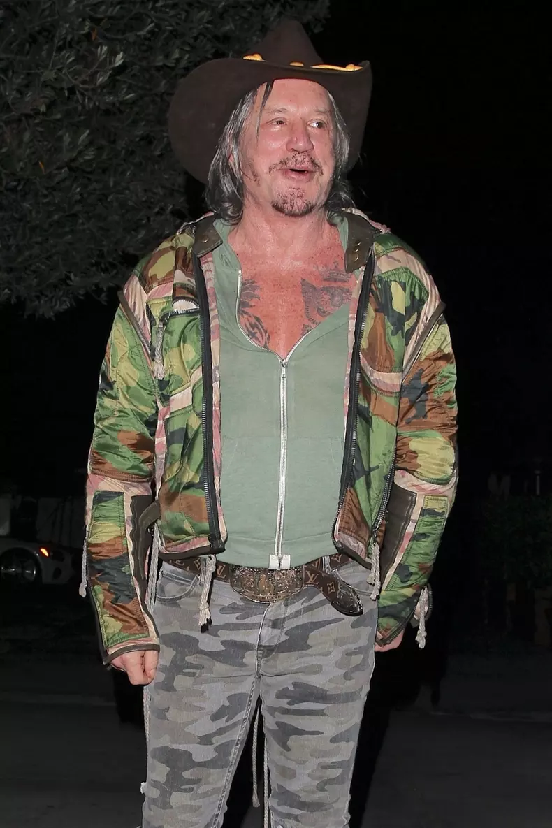 *EXCLUSIVE* Mickey Rourke greets fans outside dinner at AGO Restaurant
