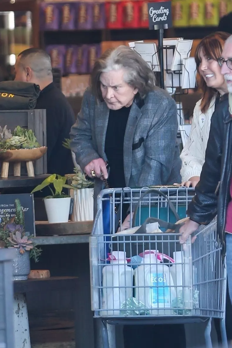 *EXCLUSIVE*  A frail Ozzy Osborne goes shopping for groceries at celeb supermarket Erewhon