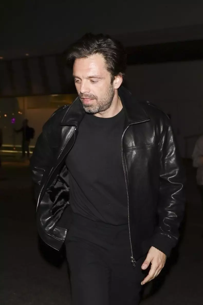 *EXCLUSIVE* Sebastian Stan is seen after Q&A for his portrayal of young Donald Trump in "The Apprentice"