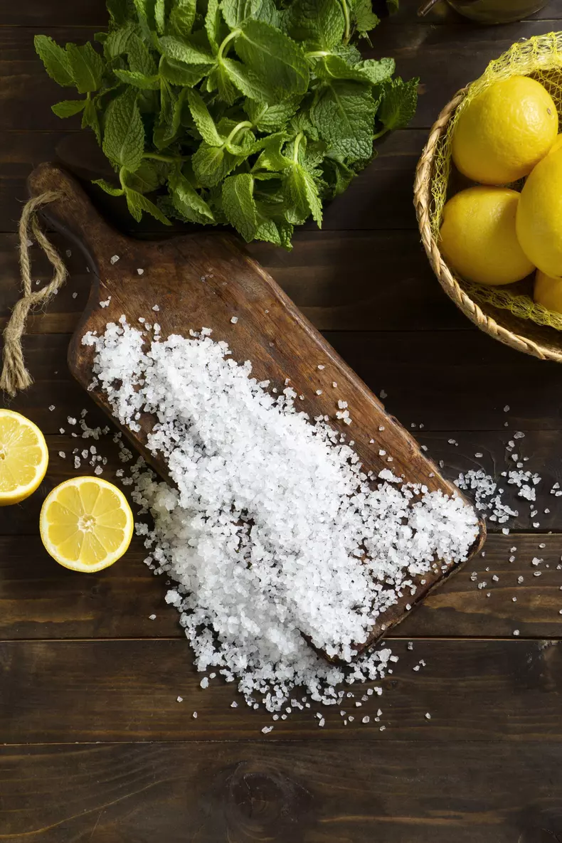 top-view-salt-wooden-board