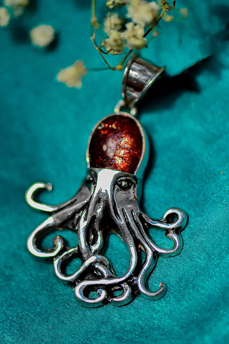 8-Accent Bijuterii - Pandantiv din argint cu piatra soarelui dp273