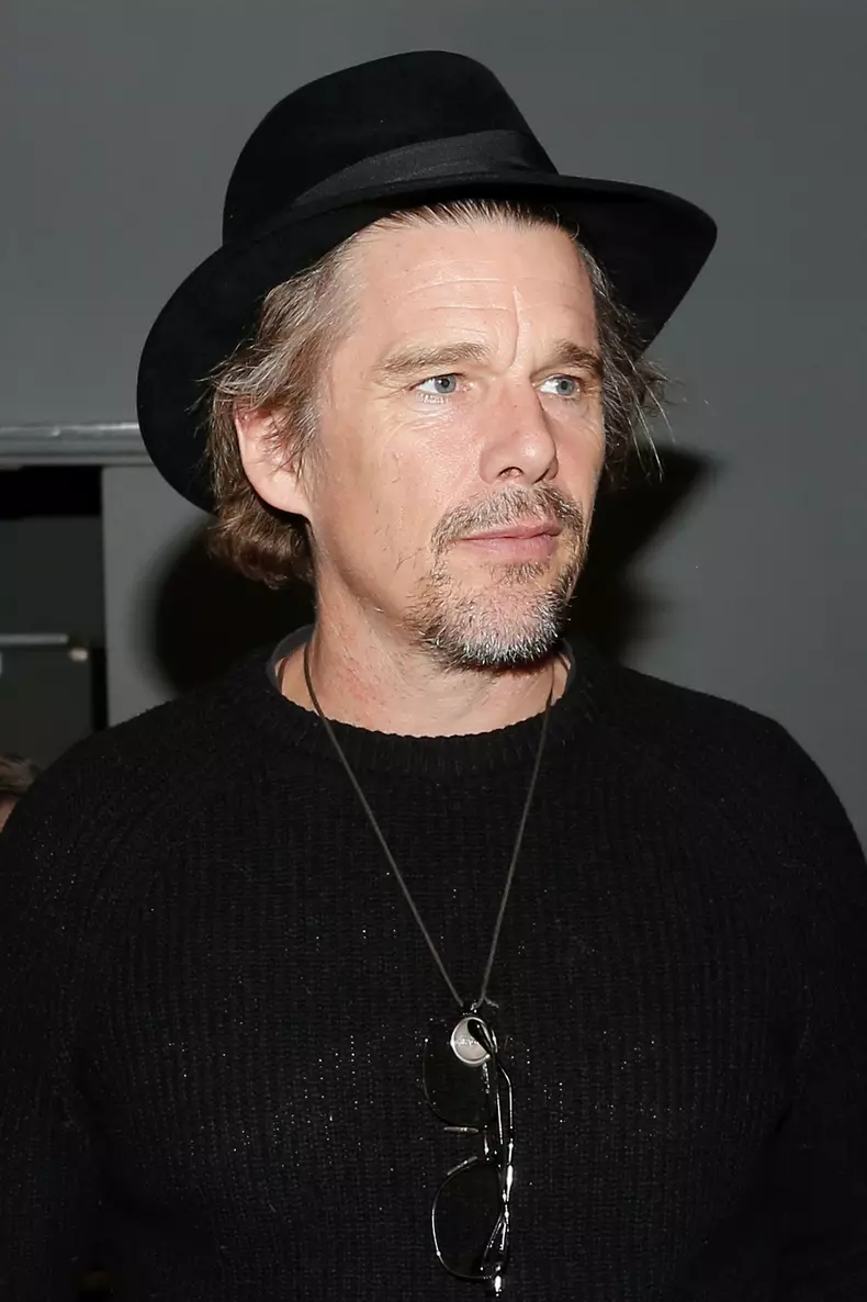 Ethan Hawke Levon Roan Hawke Richard Linklater attending exhibition of director Richard Linklater at the Centre Pompidou in Paris
